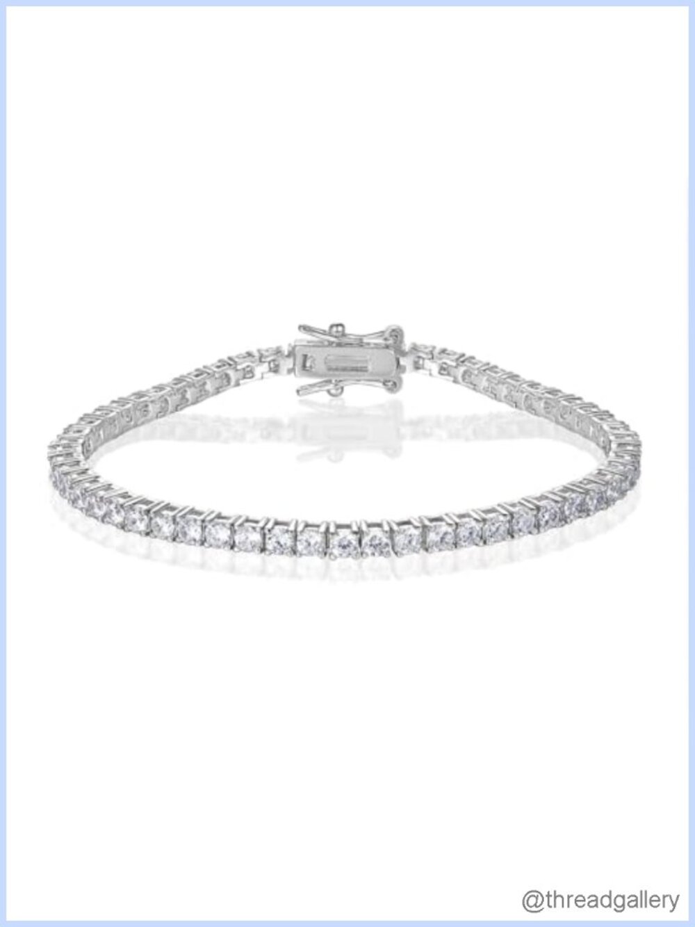 18K White Gold Plated Tennis Bracelet Cubic Zirconia 2.5mm